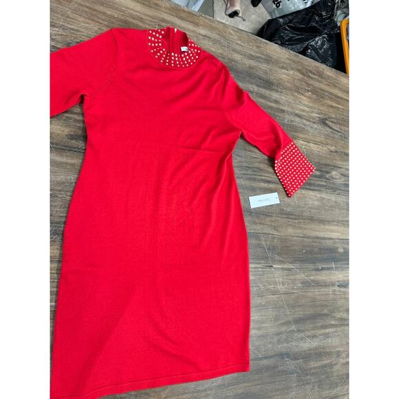 NWT!!! CK,Sweater Dress,Gold Accents,MSRP 99.00,Romantic,Sexy,Flare Sleeve,M - Picture 1 of 4